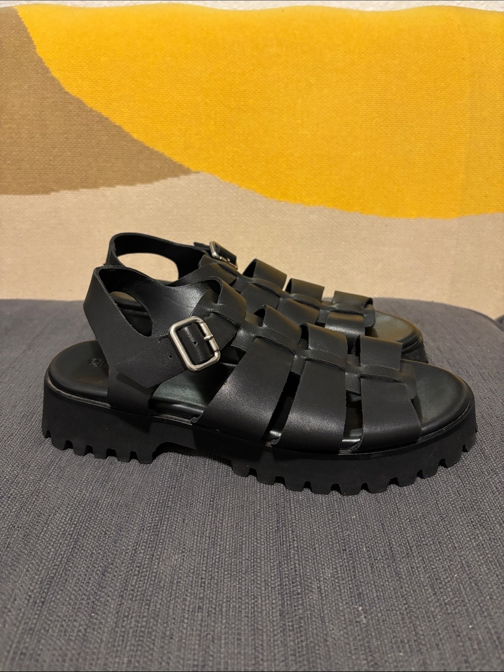 Italian Leather Lug Sole Fisherman Sandal
